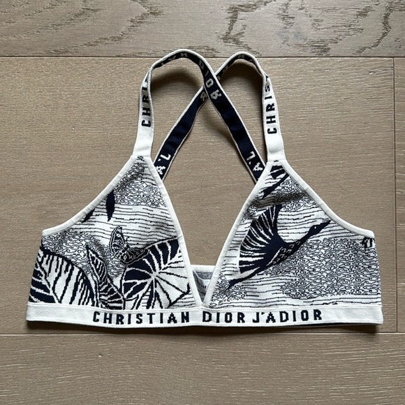 Dior Other - Dior - J’adior Navy Bralette Oblique Technical Cotton: Toile de Jouy Print